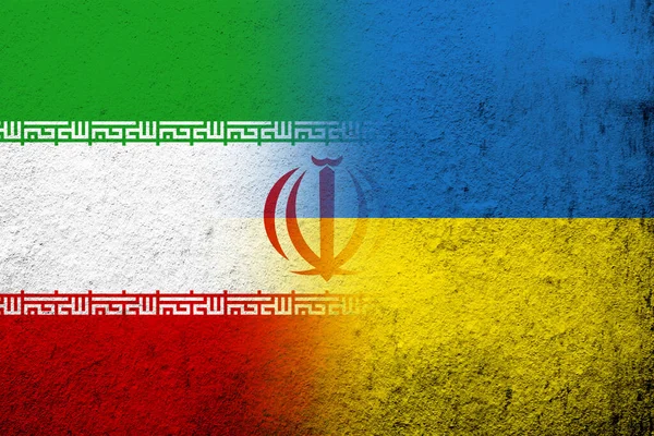 Iráni Iszlám Köztársaság Nemzeti Zászló Nemzeti Zászló Ukrajna Grunge Háttér — Stock Fotó