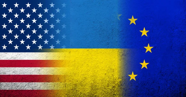 National Flag Ukraine United States America Usa National Flag Flag — Foto de Stock