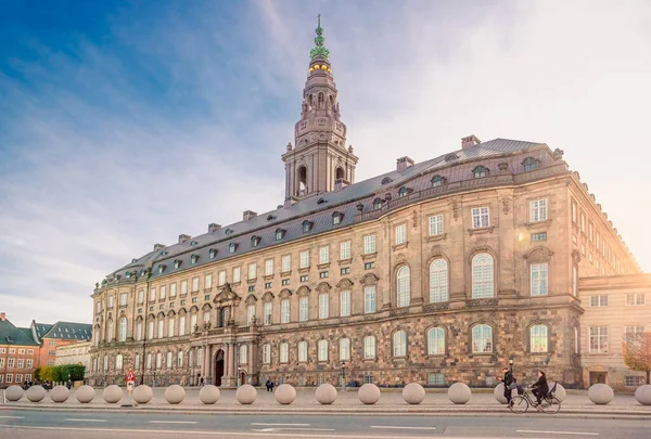 Christiansborg Palace Con Torre Christiansborg Sede Del Parlamento Danés Los — Foto de Stock