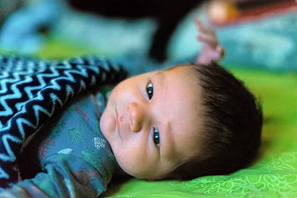 Portrait Lying Newborn Baby —  Fotos de Stock