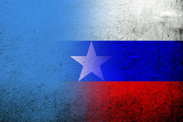 俄罗斯联邦国旗和索马里共和国国旗 Grunge Background — 图库照片