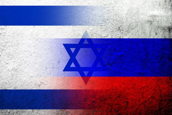 Nationale Vlag Van Russische Federatie Met Staat Israël Nationale Vlag — Stockfoto