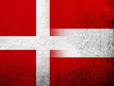 the Kingdom of Denmark National flag with National flag of Austria. Grunge Background