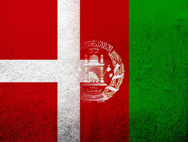 Kingdom Denmark National Flag Islamic Republic Afghanistan National Flag Grunge — Stock Fotó