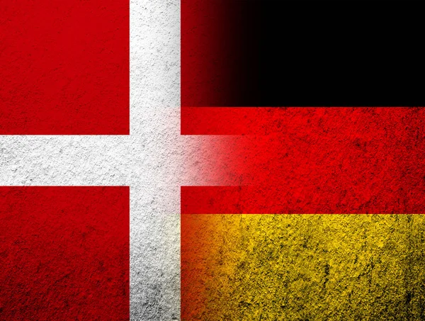 Kingdom Denmark National Flag National Flag Germany Grunge Background — Foto de Stock