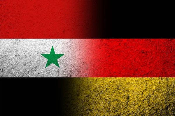 National Flag Germany Syrian Arab Republic National Flag Grunge Background — Stock Photo, Image