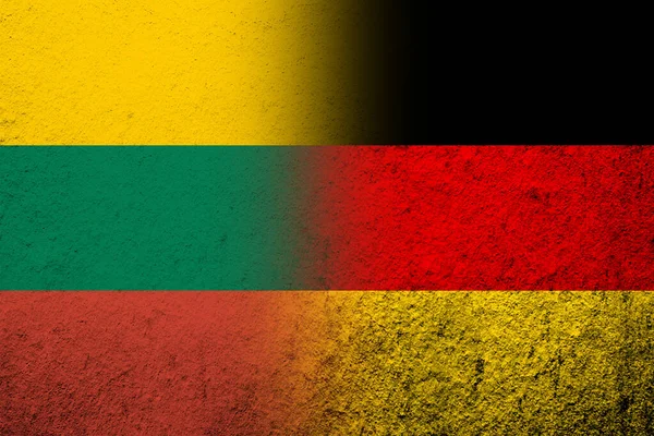 National Flag Germany Republic Lithuania National Flag Grunge Background —  Fotos de Stock