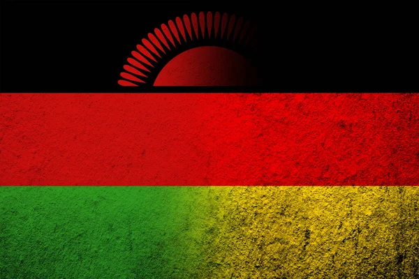 Bandera Nacional Alemania Con Bandera Nacional República Malawi Fondo Grunge — Foto de Stock