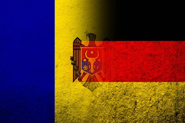 National Flag Germany Republic Moldova National Flag Grunge Background — Stockfoto