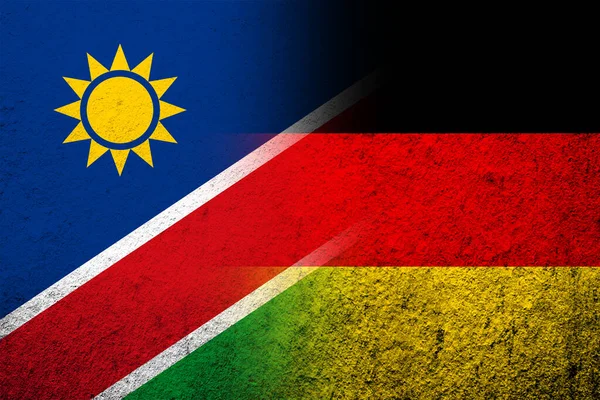 Németország Nemzeti Lobogója Namíbiai Köztársaság Nemzeti Zászlajával Grunge Háttér Stock Kép