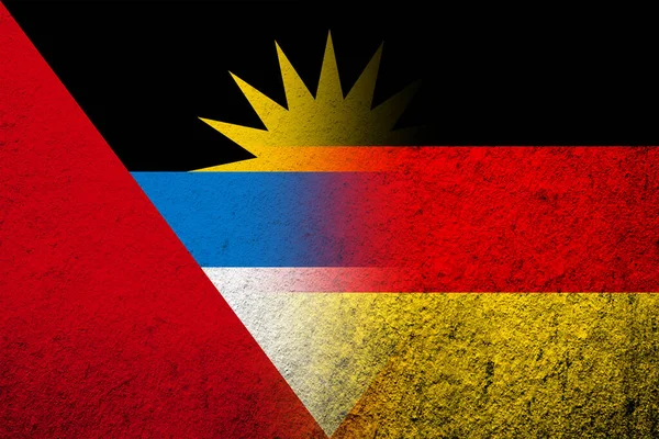 Nationale Vlag Van Duitsland Met Nationale Vlag Van Antigua Barbuda — Stockfoto