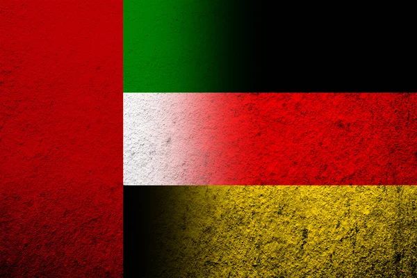 National Flag Germany National Flag United Arab Emirates Grunge Background — Stock Fotó