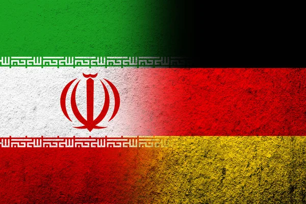 National Flag Germany Iran National Flag Grunge Background — Stock Fotó