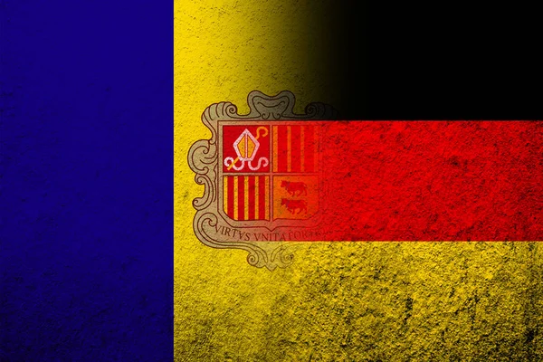 National Flag Germany Andorra National Flag Grunge Background —  Fotos de Stock