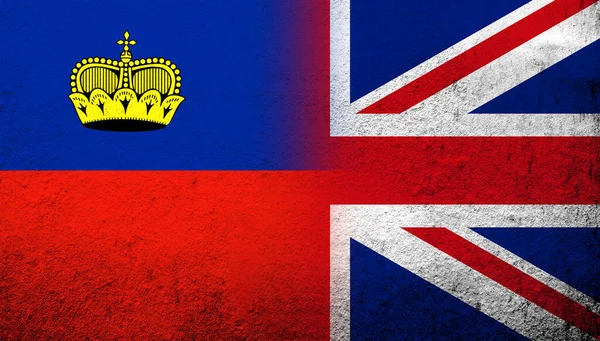 National Flag United Kingdom Great Britain Union Jack Liechtenstein National — Foto Stock