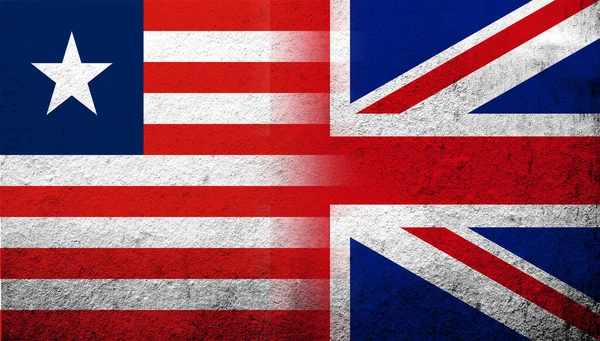 National Flag United Kingdom Great Britain Union Jack Republic Liberia — Stockfoto