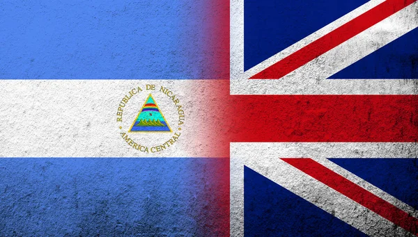 Εθνική Σημαία Ηνωμένου Βασιλείου Μεγάλη Βρετανία Union Jack Republic Nicaragua — Φωτογραφία Αρχείου