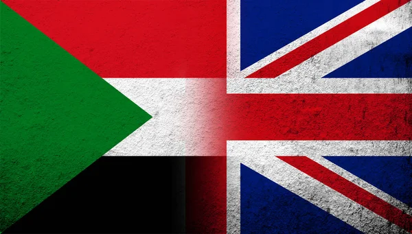 National Flag United Kingdom Great Britain Union Jack Republic Sudan — Stock Photo, Image