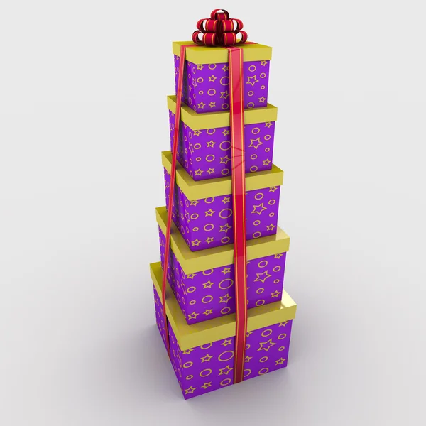 Cinco cajas de regalo — Foto de Stock