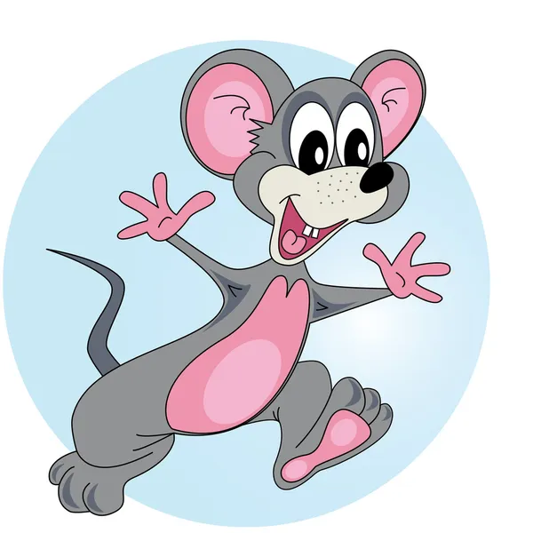 Gray mouse running — Stock Vector