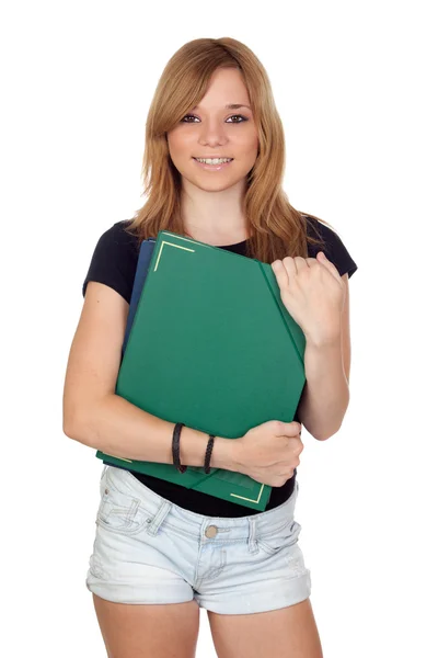 Blonde university girl — Stock Photo, Image