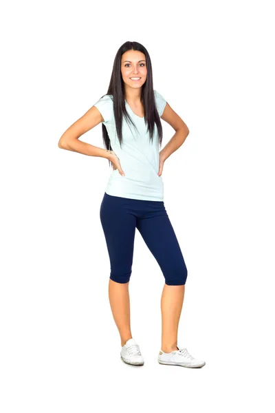 Young Sporty Girl on Isolated White Background — Stock Photo, Image