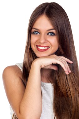 seksi, genç ve rahat bir kadın portresi
