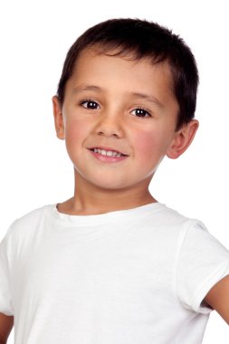 koyu renk gözlü sevimli çocukla