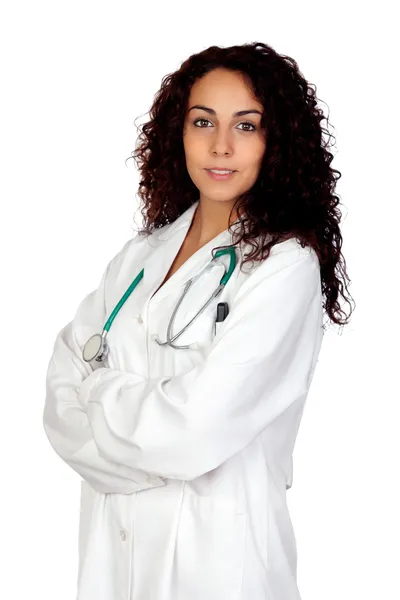 Bruneta španělský lékař žena — Stock fotografie