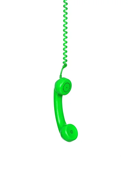 Green telephone cable hanging — Stock Photo, Image