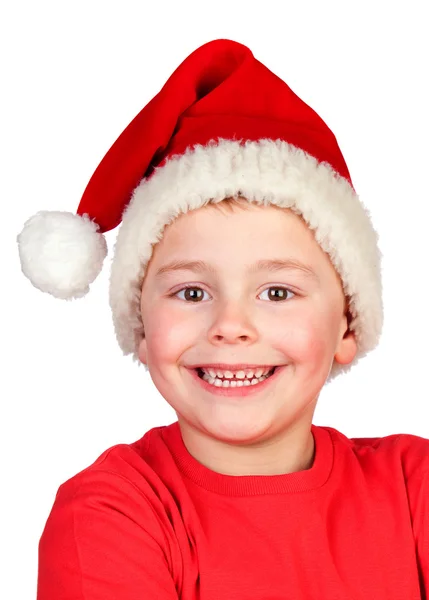 Schattig kind met KERSTMUTS Stockfoto