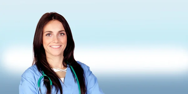 Attractive brunette doctor — Stock Photo, Image