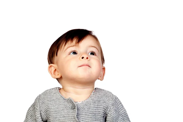 Adorabile bambina che guarda in alto — Foto Stock