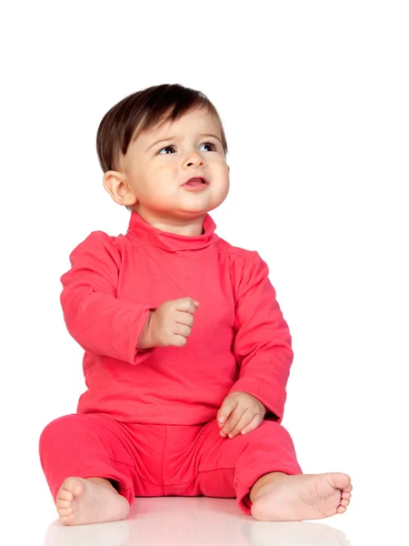 Adorable baby girl frowning — Stock Photo, Image