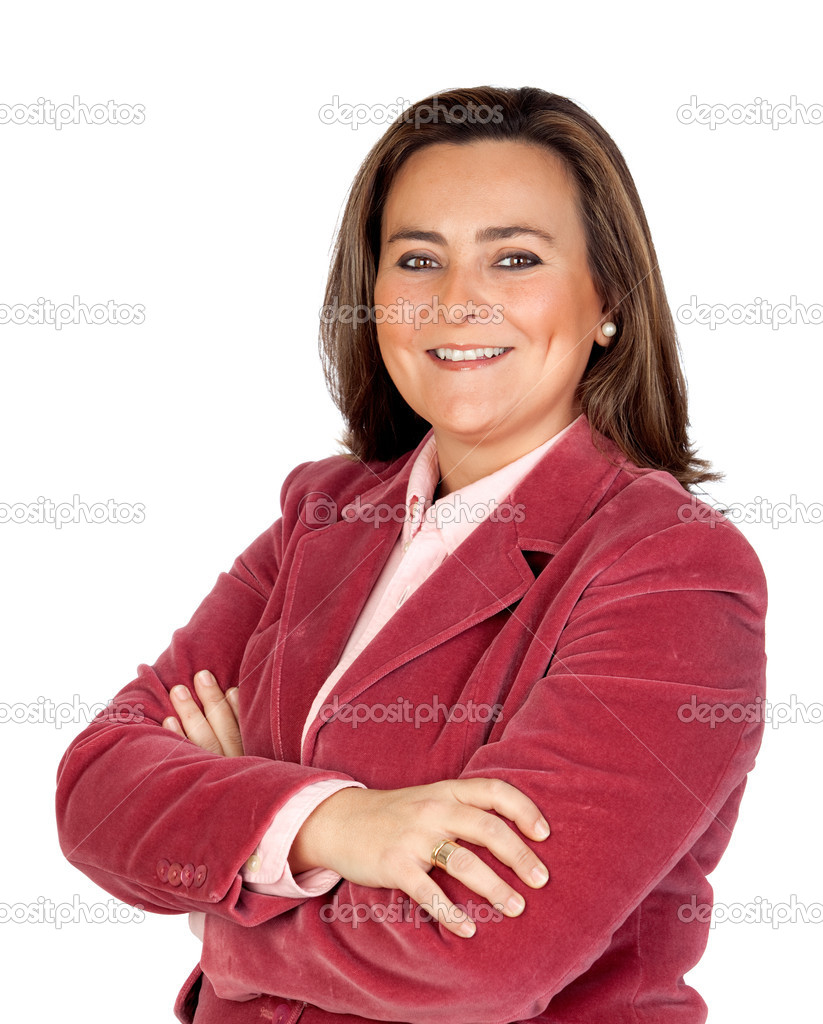 Attractive businesswoman with pink jacket