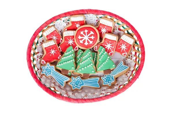 Delicious cookies with Christmas shapes — Stock Photo, Image