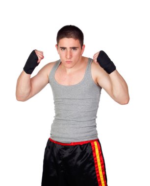 çok sayıda kas ile genç kick boks