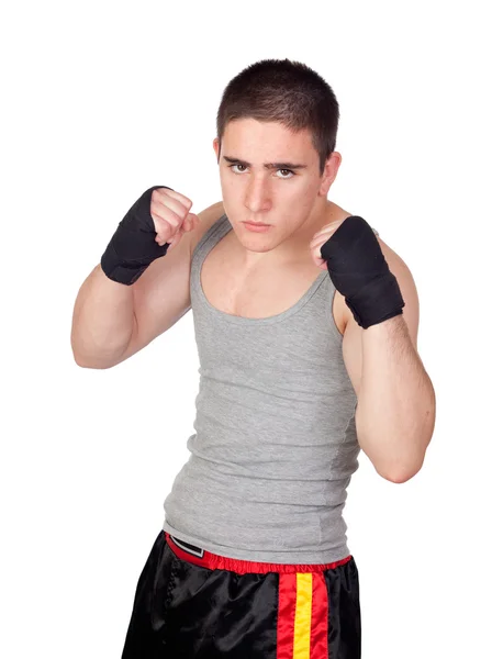 Joven Kickboxer con muchos músculos — Foto de Stock