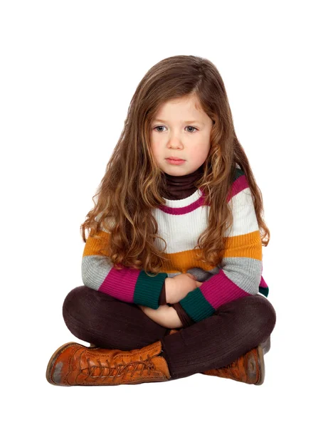 Hübsches kleines Mädchen mit langen Haaren — Stockfoto