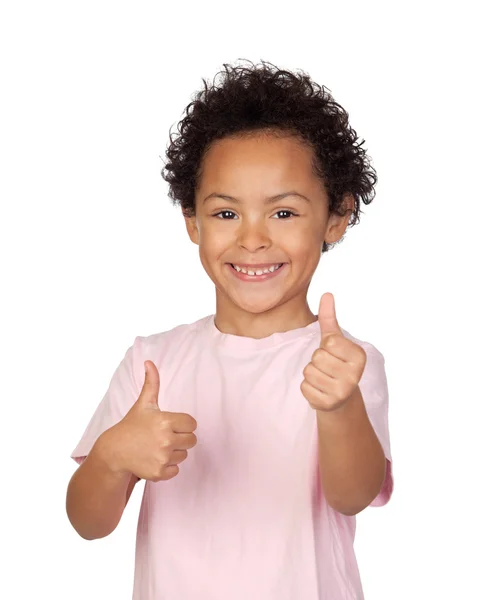 Happy latin child saying Ok — Stock Photo, Image