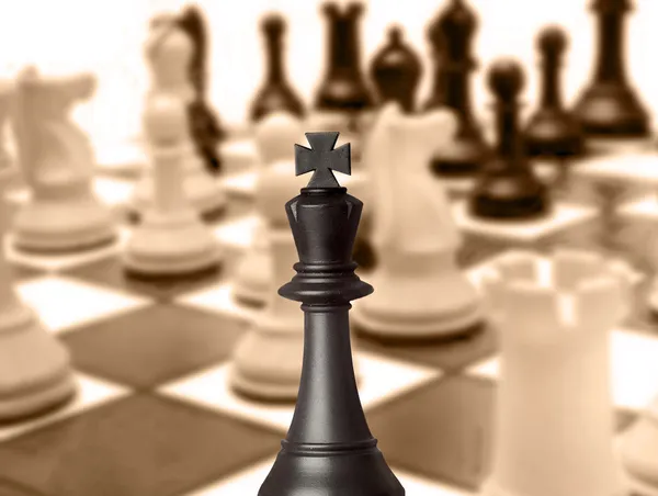 Black king chess piece — Stock Photo, Image