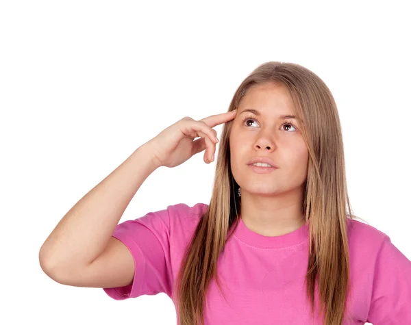 Portrait of pensive teen girl — Stok fotoğraf