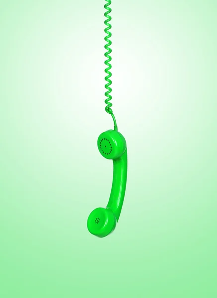 Green telephone cable hanging — Stock Photo, Image