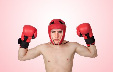 çok sayıda kas ile genç kick boks