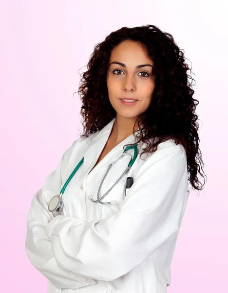Brunette Spaanse arts vrouw — Stockfoto