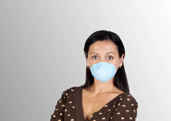 Brunette girl with mask — Stock Photo, Image