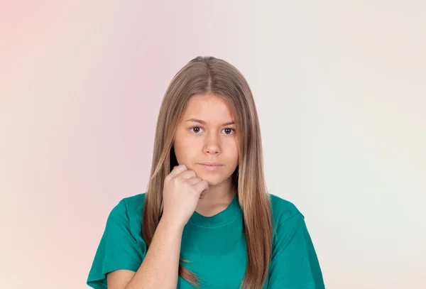 Depressief tiener meisje denken — Stockfoto