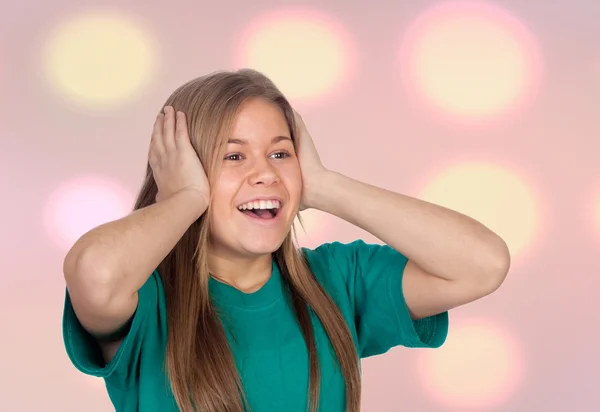 Sorprendido adolescente chica — Foto de Stock