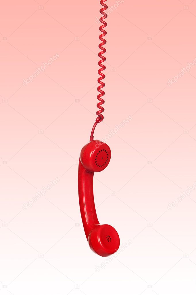 Red telephone cable hanging Stock Photo by ©Gelpi 21409711