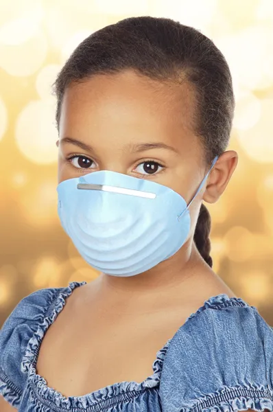 Little Girl Wearing Mask — Stock Photo, Image